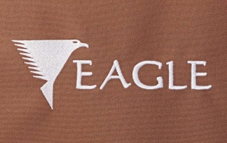 logo bordado da bag acolchoada de violao eagle