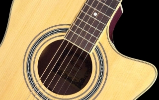 violao auditorium eletroacustico hofma hma260 natural detalhe tampo e roseta