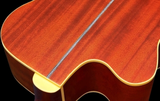 violao folk eletroacustico hofma hmf240 natural acetinado detalhe posterior