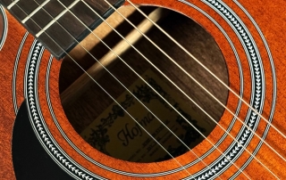 viol&atilde;o folk hofma eletroac&uacute;stico para canhotos hmf250 stnt lh detalhe roseta