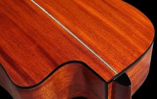 viol&atilde;o folk hofma eletroac&uacute;stico para canhotos hmf250 stnt lh detalhe posterior
