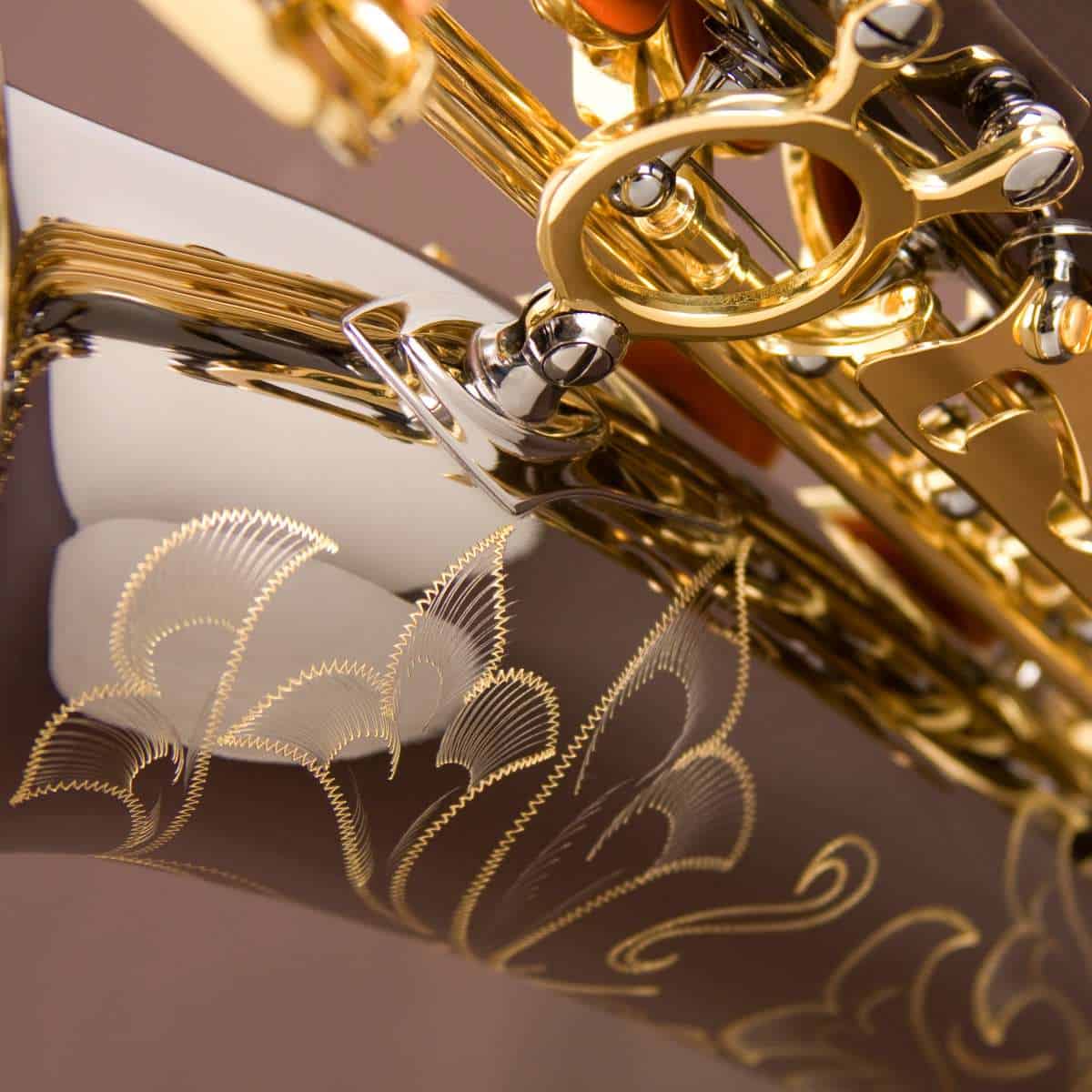 saxofone alto eagle sa500 bg ônix dourado com engraving