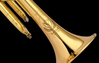 trompete laqueado eagle master series bronze 85/15 detalhe campana