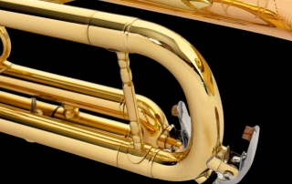 trompete laqueado eagle master series bronze 85/15 detalhe waterkey