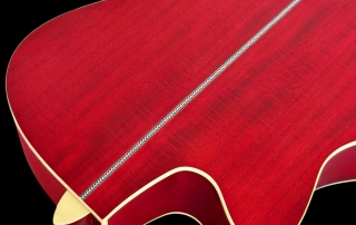 violao folk eletroacustico hofma hmf240 vermelho acetinado detalhe posterior