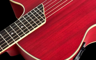 violao folk eletroacustico hofma hmf240 vermelho acetinado detalhe tampo